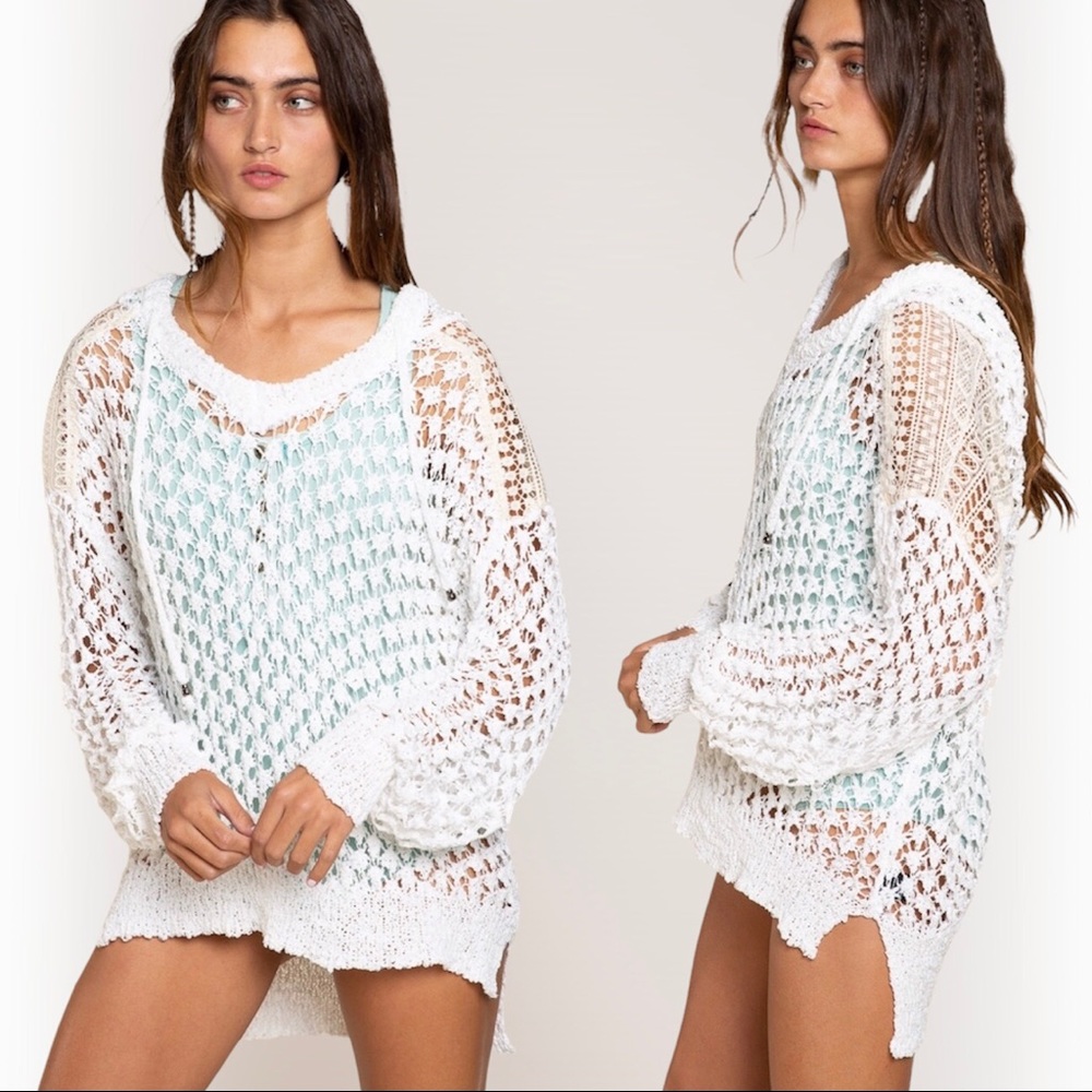 POL Pure White Hooded Summer Sweater - Picture 6 of 14